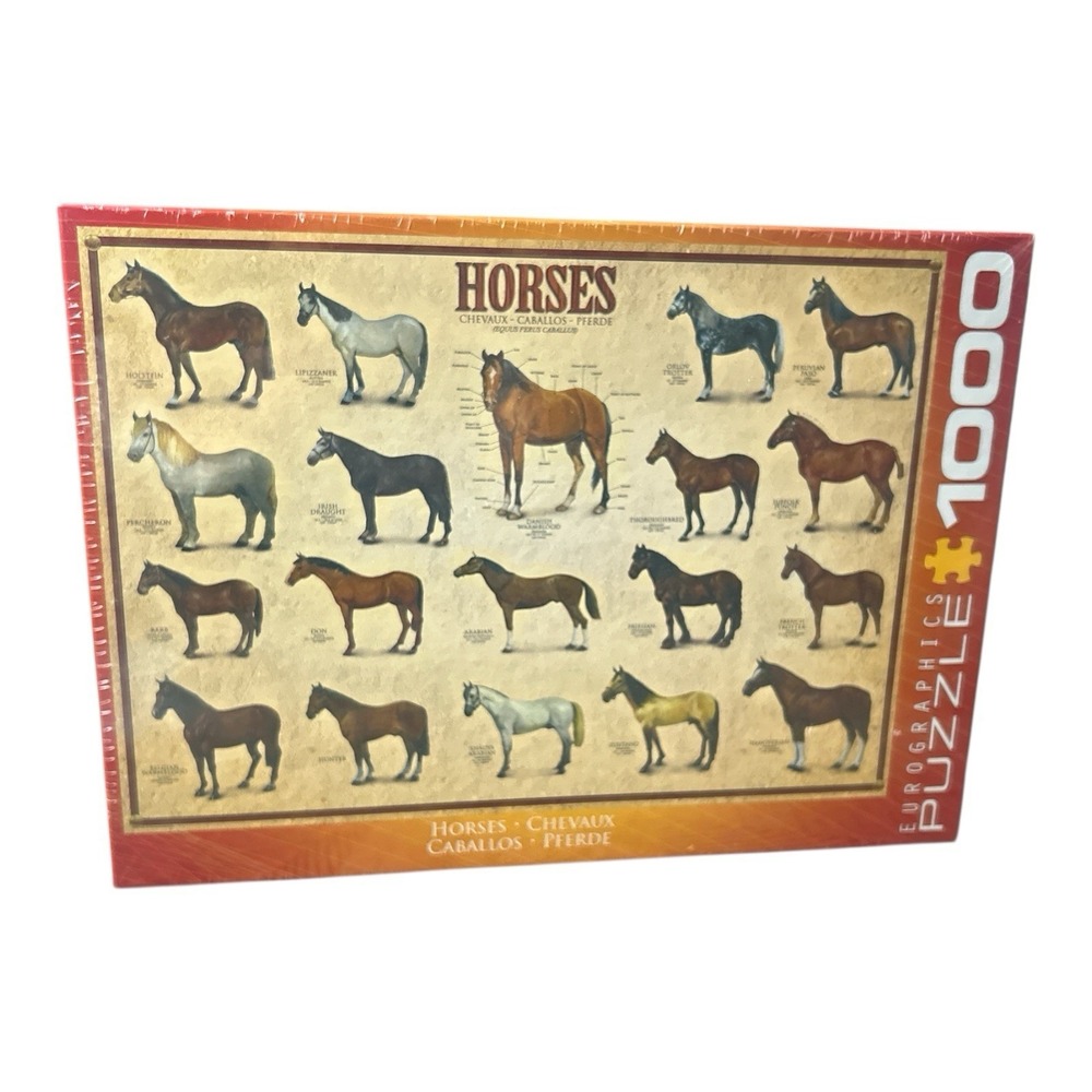 Horse Breeds 1000 Piece Puzzle Eurographics New Sealed 19.25" x 26.6"